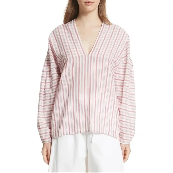 Vince Tops Vince Variegated Stripe Longsleeve Pullover Top